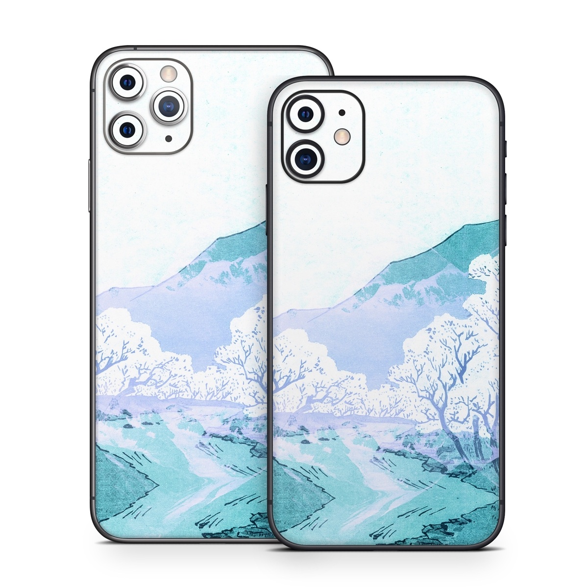 iPhone 11 Series Skin design of Polar ice cap, Mountainous landforms, Glacial landform, Natural landscape, Mountain, Glacial lake, Glacier, Ice cap, Ice, Water, with white, blue, black colors