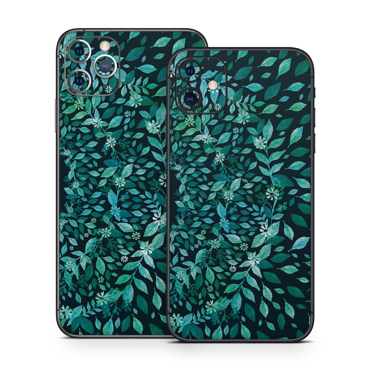iPhone 11 Series Skin design of Green, Aqua, Organism, Turquoise, Natural environment, Teal, Marine biology, Water, Leaf, Plant, with black, green, white colors