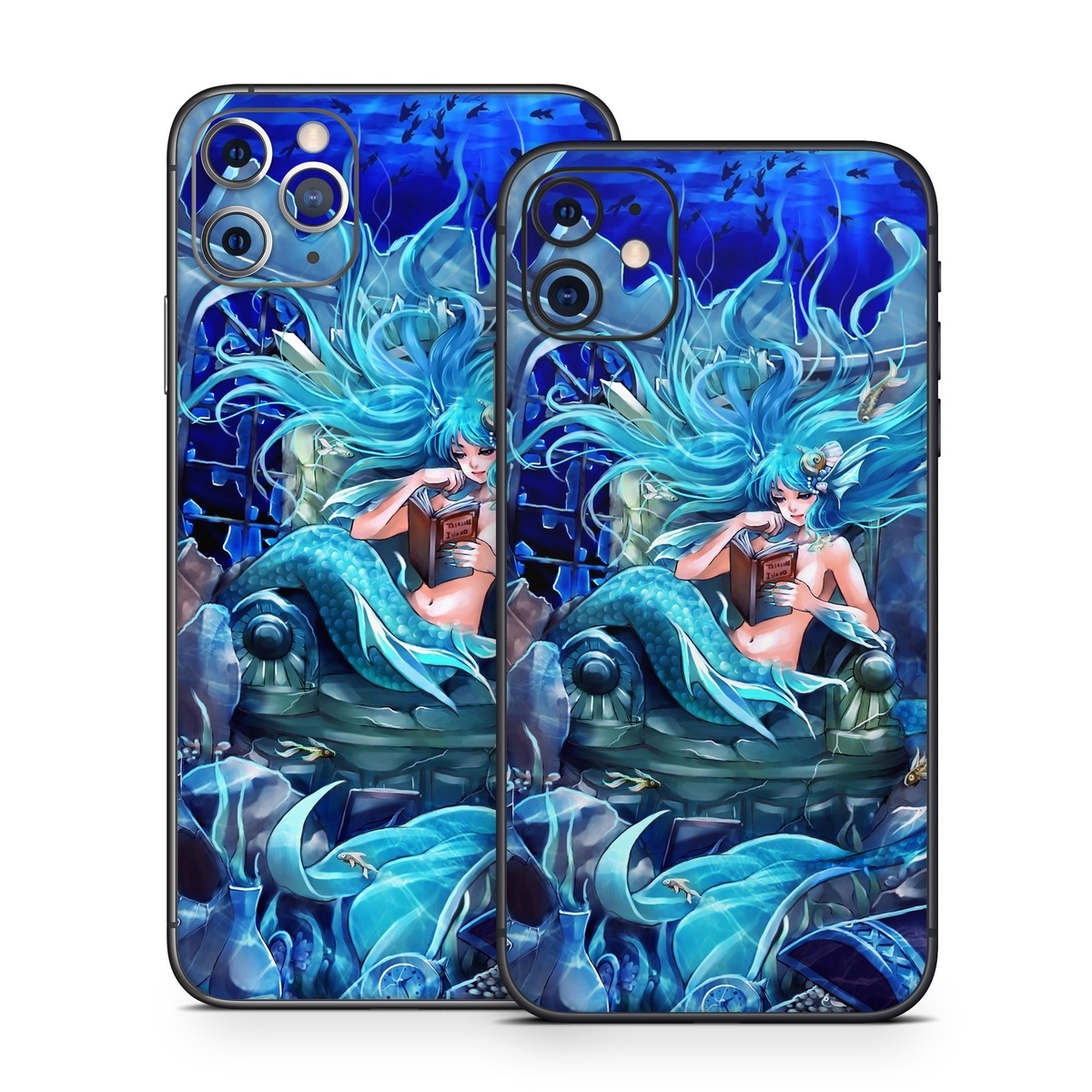 iPhone 11 Series Skin design of Cg artwork, Fictional character, Electric blue, Illustration, Art, Mythology, Dragon, Games, Mythical creature, with blue, black, yellow, white colors