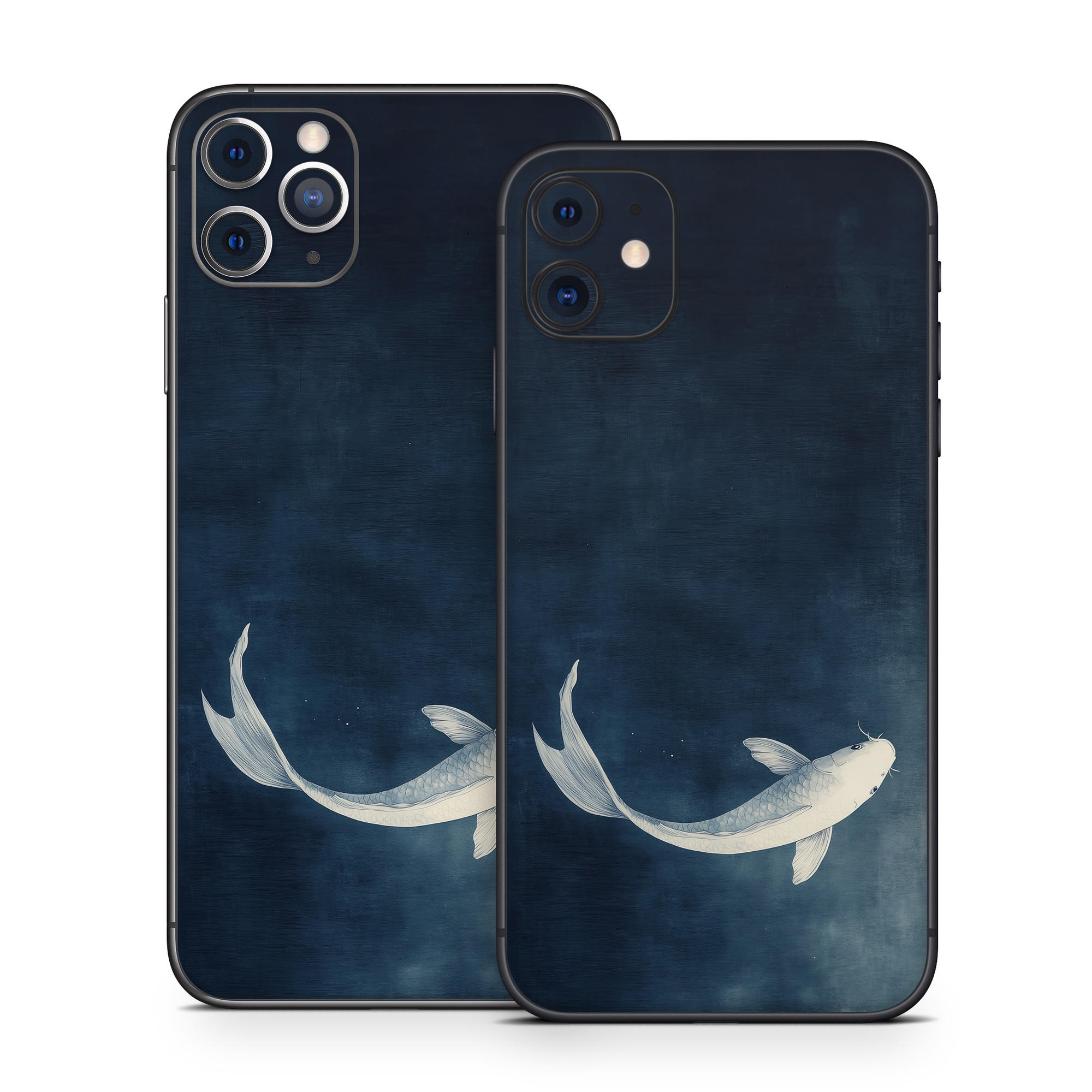 iPhone 11 Series Skin design of Water, Liquid, Art, Wing, Beak, Feather, Seabird, Electric blue, Fish, Tail, with black, blue, white, gray colors