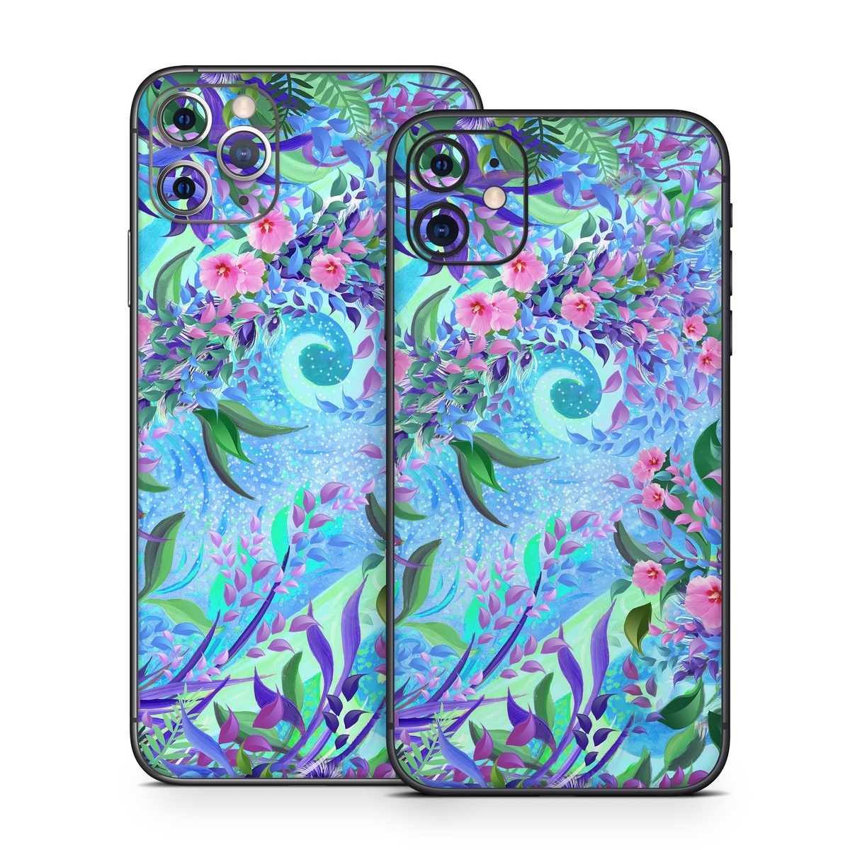 iPhone 11 Series Skin design of Psychedelic art, Pattern, Lilac, Purple, Art, Pink, Design, Fractal art, Visual arts, Organism, with gray, blue, purple colors