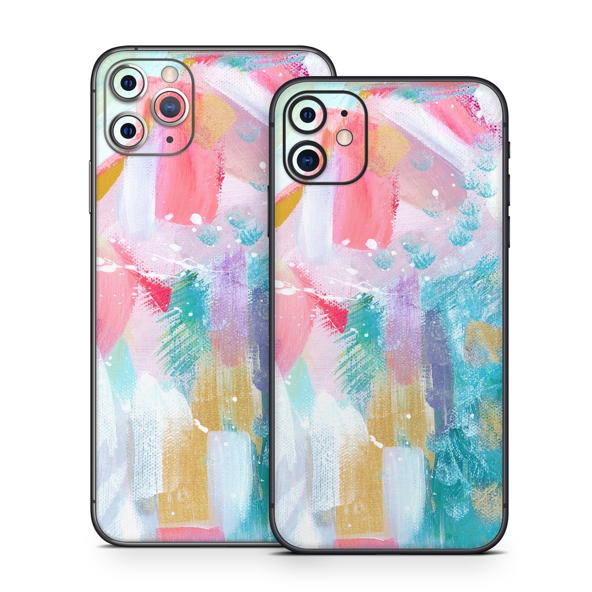 iPhone 11 Series Skin design of Colorfulness, Art paint, Paint, Pink, Creative arts, Art, Aqua, Magenta, Tints and shades, Font, with white, blue, pink, purple, green, yellow colors