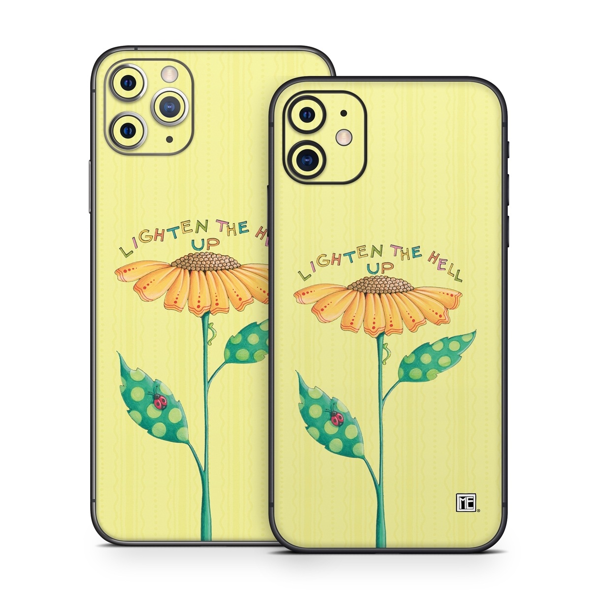 iPhone 11 Series Skin design of Flower, Plant, Botany, Flowering plant, Illustration, Wildflower, Daisy family, Coneflower, Pedicel, with yellow, green, red, black, orange, blue colors