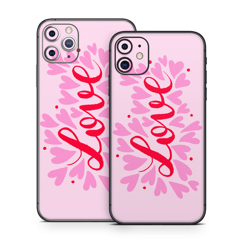 iPhone 11 Series Skin design of Plant, Pink, Font, Art, Magenta, Pattern, Logo, Peach, Event, Graphics, with pink, red colors