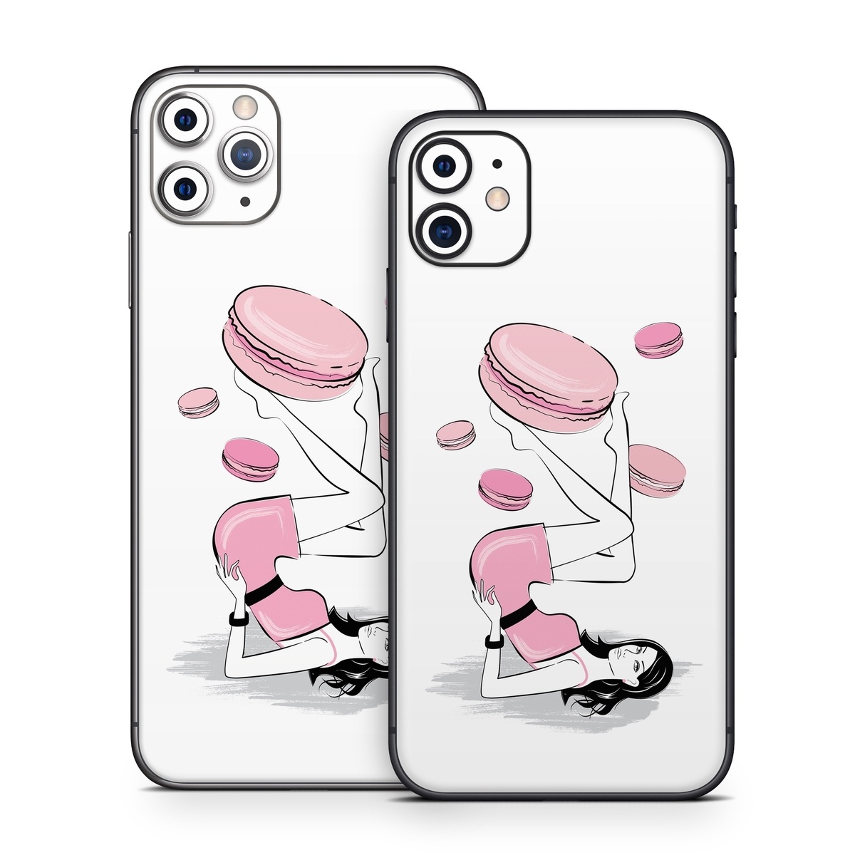 iPhone 11 Series Skin design of Gesture, Pink, Cartoon, Happy, Art, Red, Font, Elbow, Magenta, Thumb, with white, black, pink, gray colors