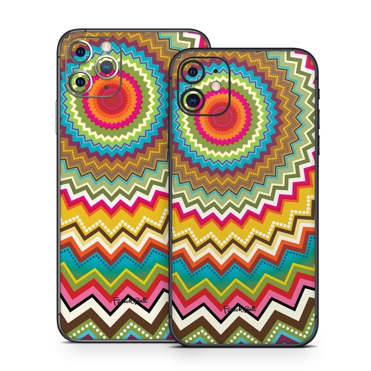 iPhone 11 Series Skin design of Colorfulness, Textile, Art, Creative arts, Triangle, Rectangle, Symmetry, Circle, Pattern, Tints and shades, with red, orange, yellow, pink, green, white, black, blue, brown colors