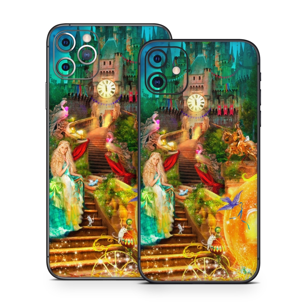 iPhone 11 Series Skin design of Mythology, Adventure game, World, Fictional character, Theatrical scenery, Art, with yellow, orange, blue, green, red, purple, white, black colors