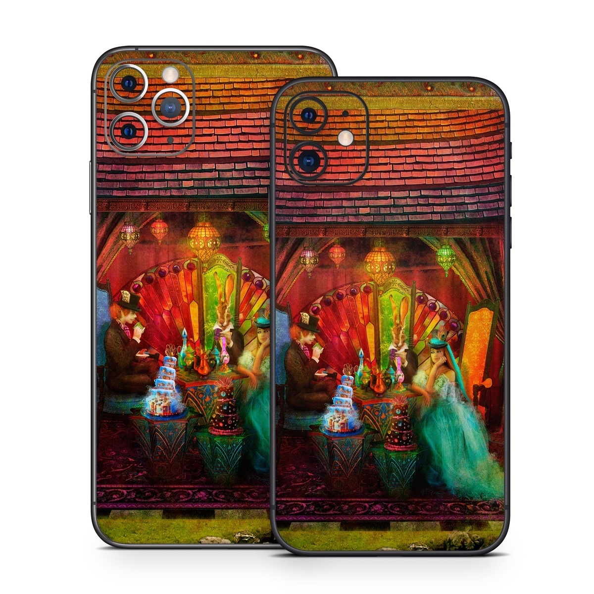 iPhone 11 Series Skin design of Hindu temple, Temple, Art, Painting, Place of worship, Stage, Fictional character, with black, red, green, blue, gray colors