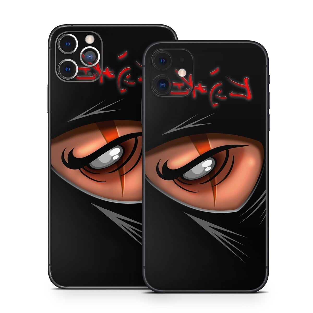 iPhone 11 Series Skin design of Cartoon, Eye, Organ, Anime, Illustration, Mouth, Fictional character, Animation, Graphic design, Cg artwork, with black, red, green, pink, orange, gray colors
