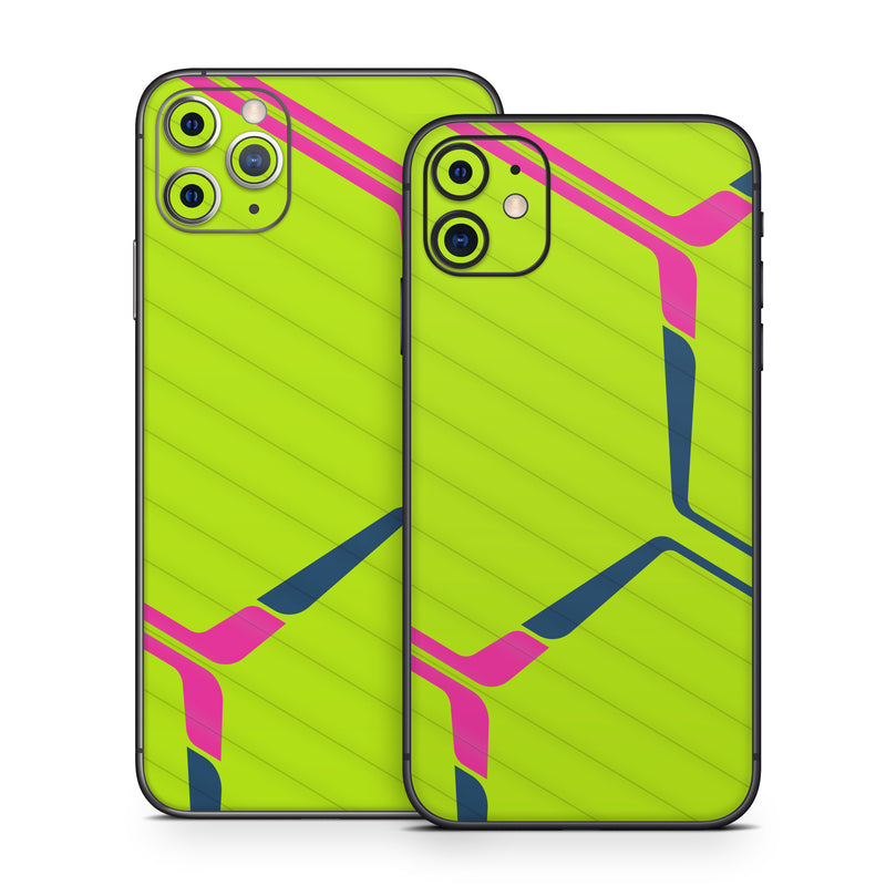 iPhone 11 Series Skin design of Colorfulness, Triangle, Font, Parallel, Symmetry, Tints and shades, Pattern, Electric blue, Slope, Magenta, with green, pink, blue colors