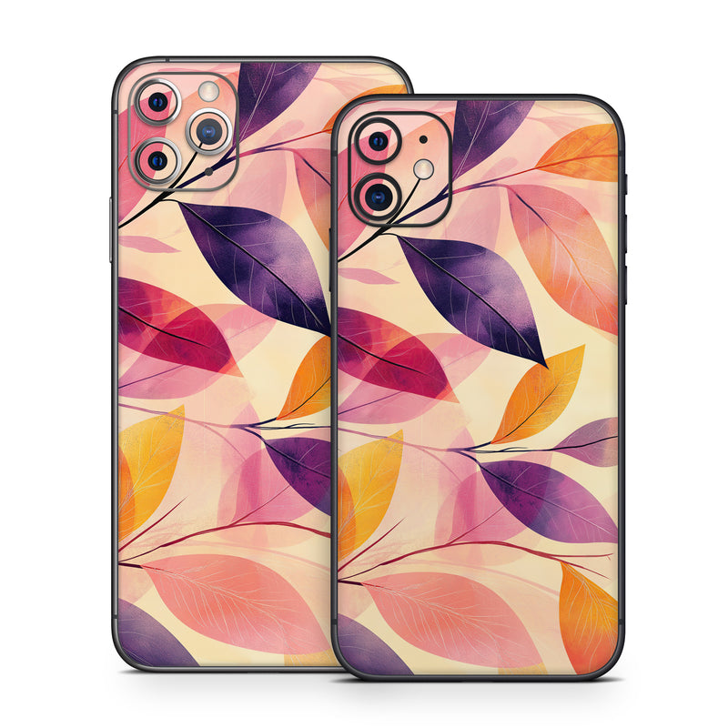 iPhone 11 Series Skin design of Pink, Orange, Brown, Purple, Creative arts, Paint, with yellow, orange, purple, pink colors