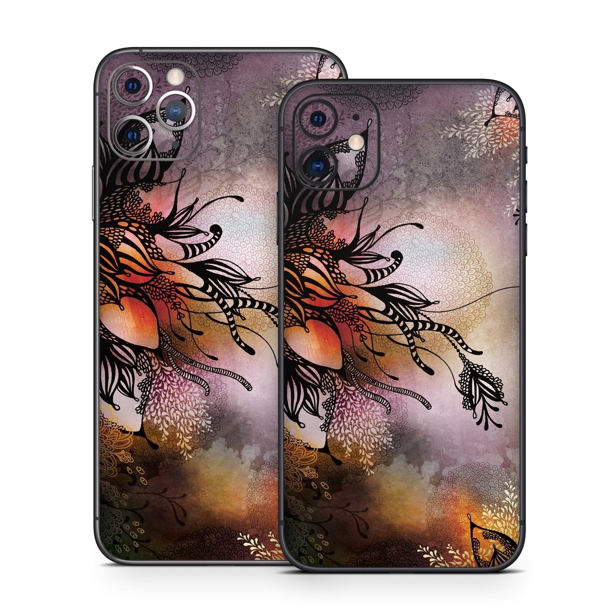 iPhone 11 Series Skin design of Illustration, Graphic design, Cg artwork, Art, Fictional character, Graphics, Visual arts, Darkness, with black, gray, red, green, purple colors