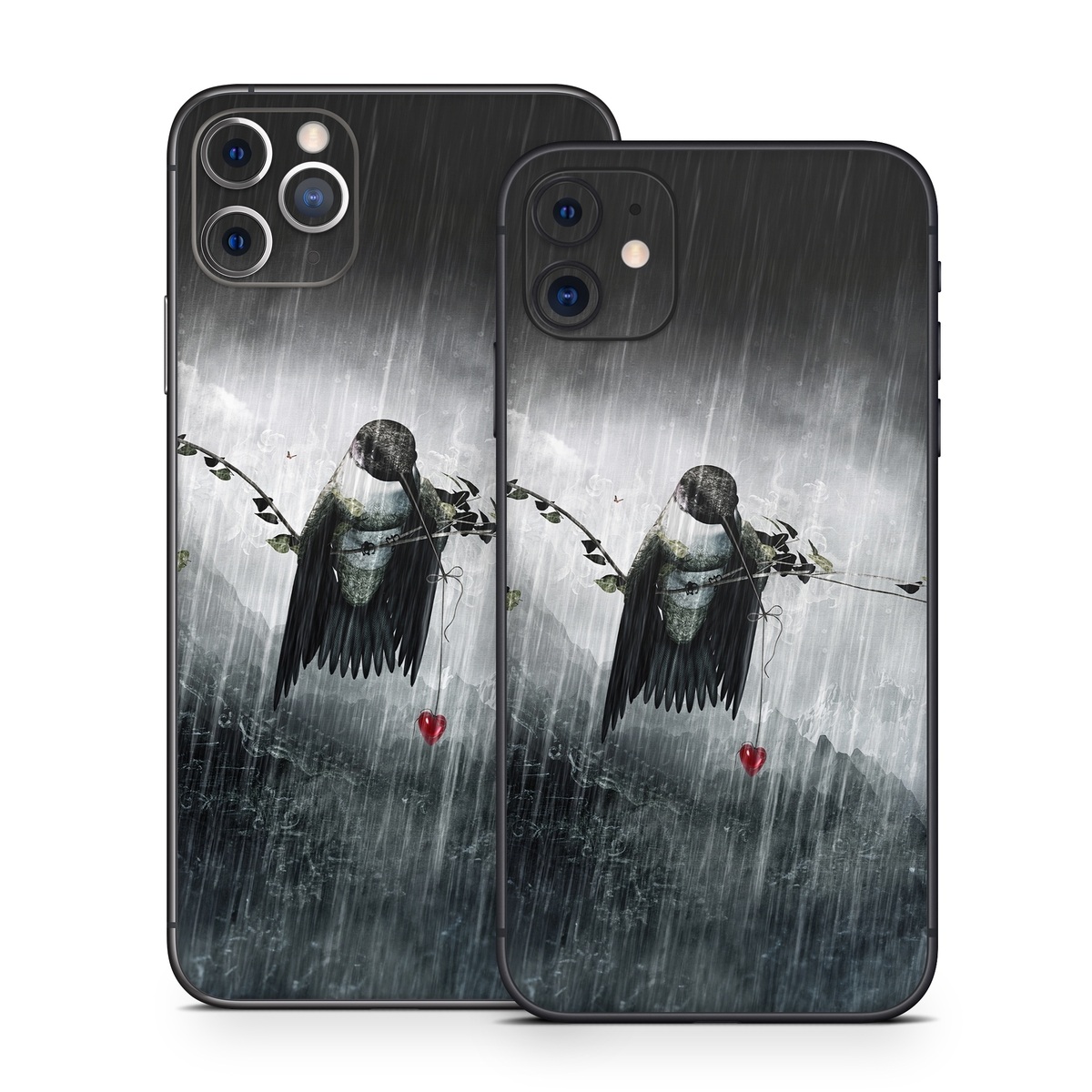 iPhone 11 Series Skin design of Water, Cg artwork, Graphic design, Fictional character, Darkness, Illustration, with black, gray, white, red colors