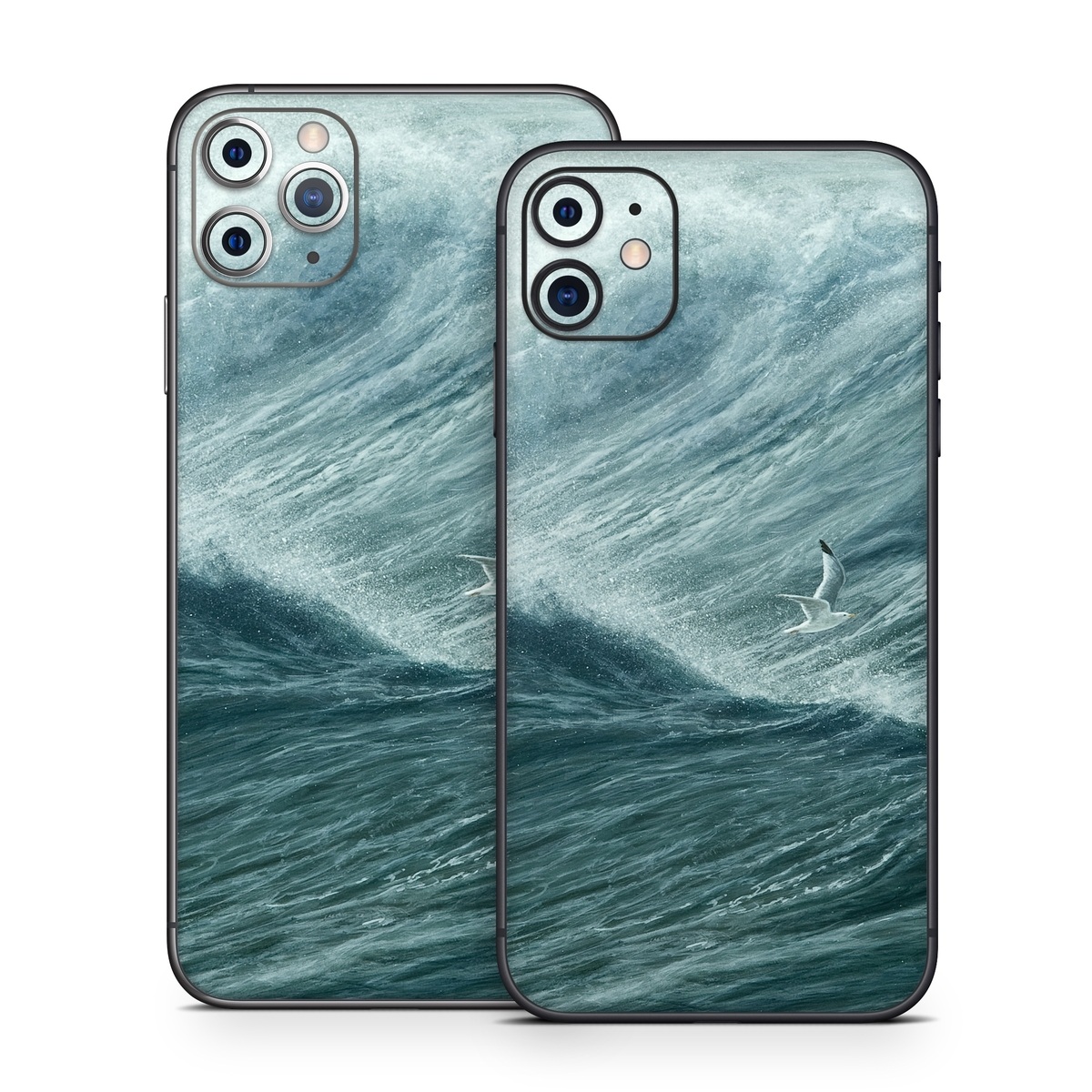 iPhone 11 Series Skin design of Wave, Wind wave, Tide, Sea, Ocean, Water, Sky, Wind, Tsunami, Surfing, with blue, white colors