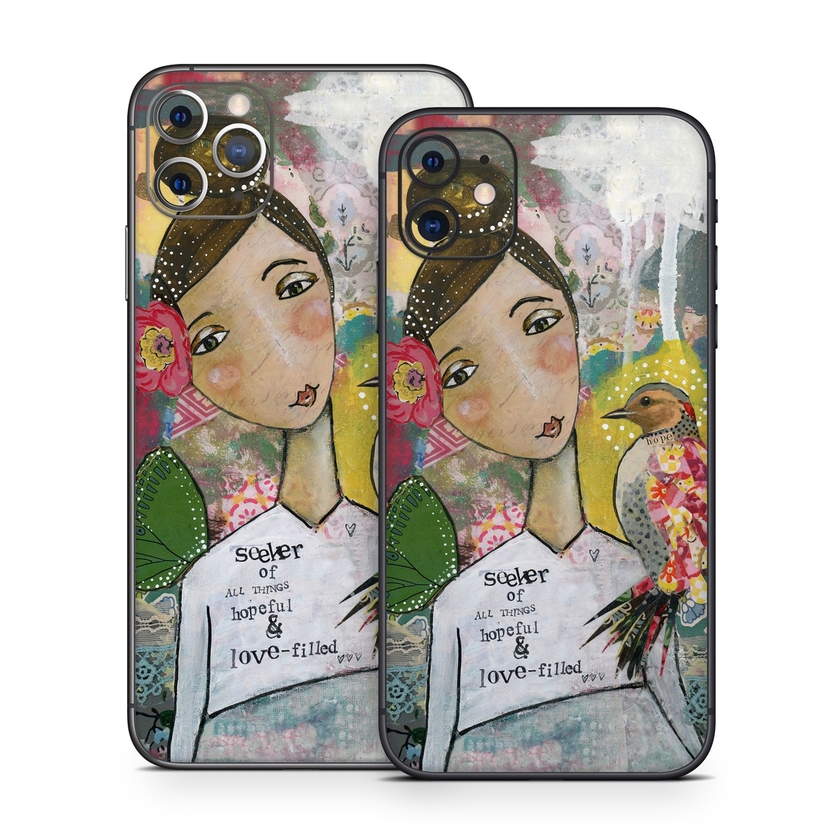 iPhone 11 Series Skin design of Art, Painting, Illustration, Visual arts, Watercolor paint, Acrylic paint, Flower, Plant, Paint, Modern art, with white, green, pink, red, yellow colors