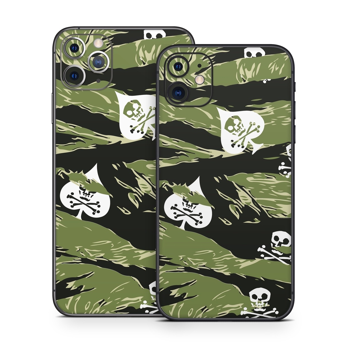 iPhone 11 Series Skin design of Military camouflage, Pattern, Leaf, Illustration, Design, Tree, Camouflage, Plant, Art, Branch, with black, white, green colors