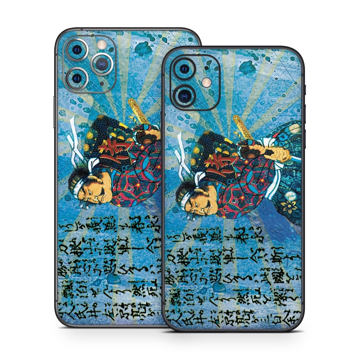 iPhone 11 Series Skin design of Art, Illustration, Painting, with blue, black, gray, green, red colors