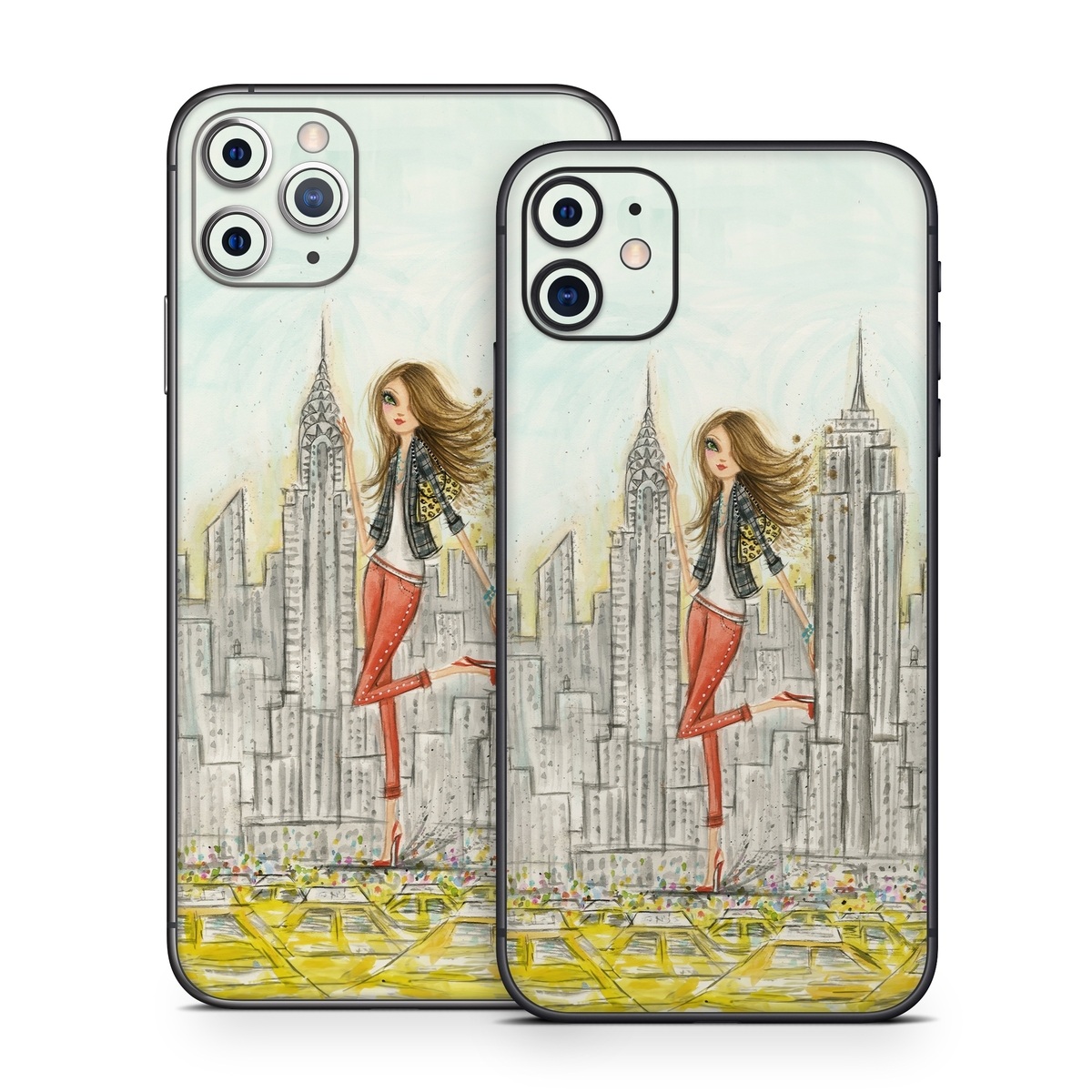 iPhone 11 Skin design of Human settlement, Fashion illustration, Illustration, City, Art, Architecture, Drawing, Fictional character with gray, green, black, red colors