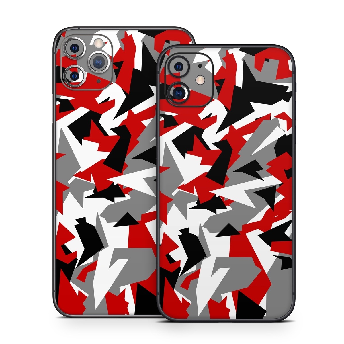 iPhone 11 Series Skin design of Red, Pattern, Font, Design, Textile, Carmine, Illustration, Flag, Crowd, with red, white, black, gray colors