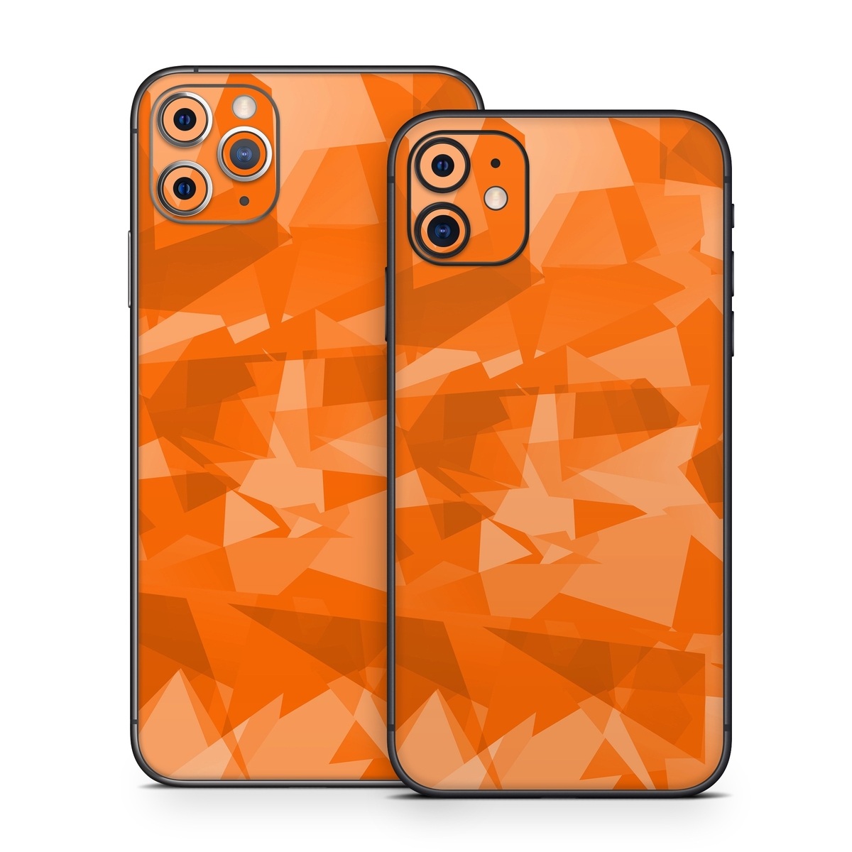 iPhone 11 Series Skin design of Orange, Pattern, Peach, Line, Design, Triangle, with orange colors