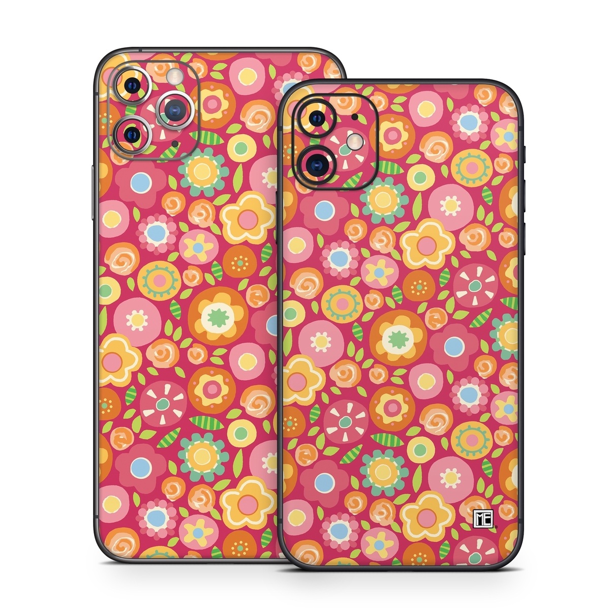 iPhone 11 Series Skin design of Orange, Pattern, Design, Circle, with red, pink, green, gray, orange, purple colors