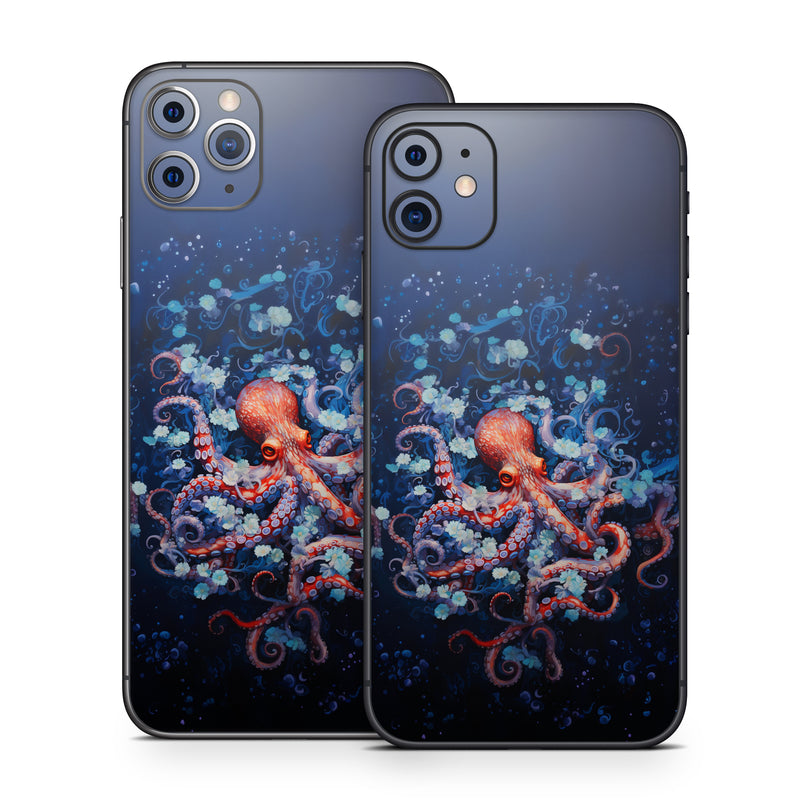 iPhone 11 Series Skin design of Water, Azure, Marine invertebrates, Liquid, Natural environment, Organism, Fluid, Art, Font, World, with blue, red, white, purple colors