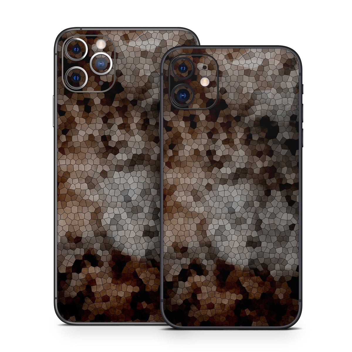iPhone 11 Series Skin design of Brown, Design, Soil, Pattern, Rock, Rust, Granite, Metal, with black, white, gray, brown colors
