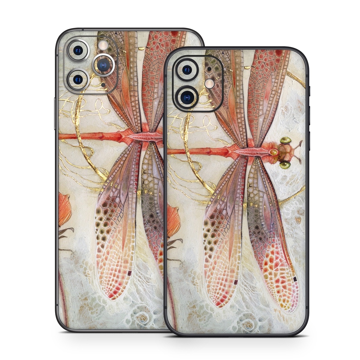 iPhone 11 Series Skin design of Watercolor paint, Botany, Flower, Illustration, Floral design, Painting, Plant, Coquelicot, Art, Still life photography, with red, yellow, gray colors