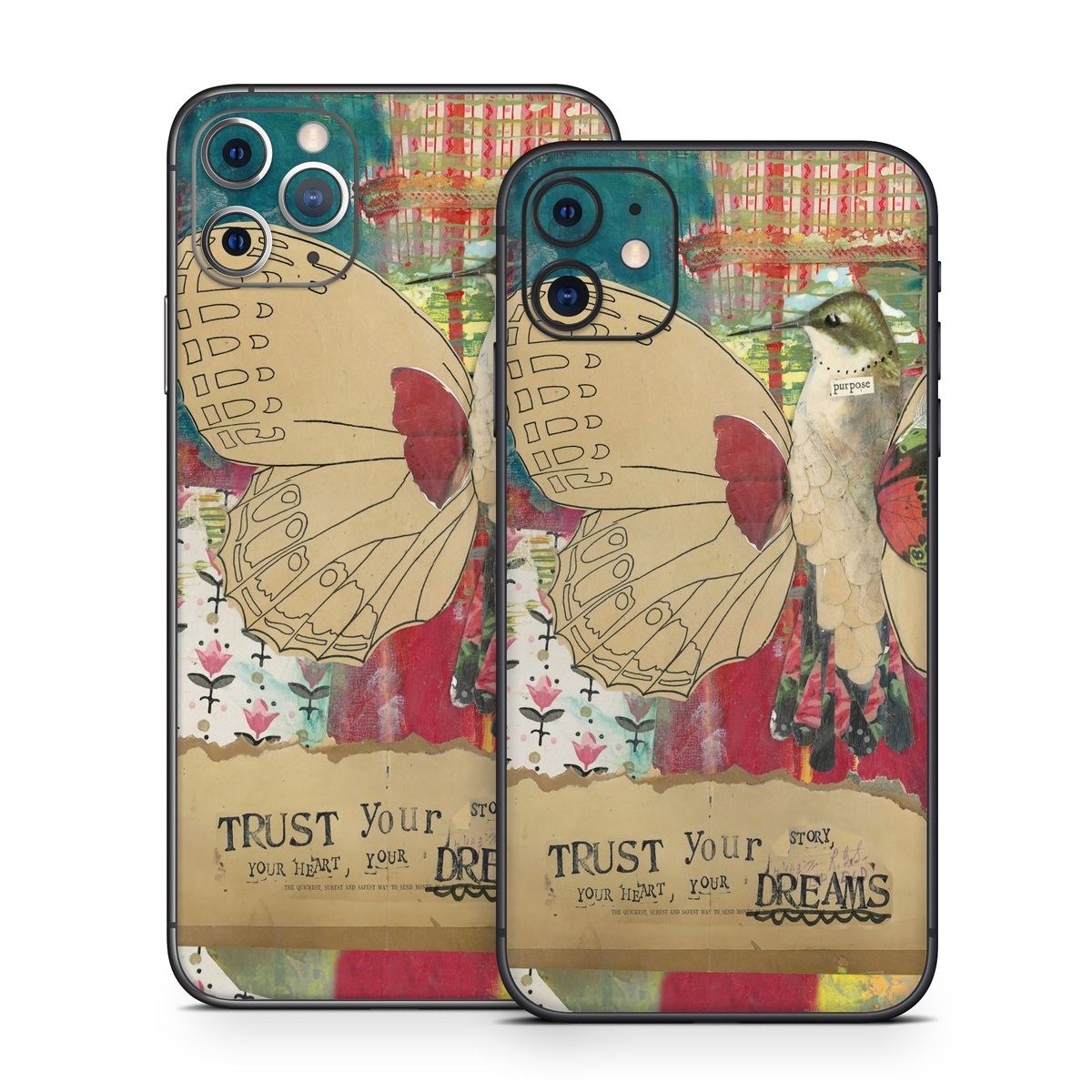 iPhone 11 Series Skin design of Butterfly, Insect, Moths and butterflies, Pink, Pollinator, Illustration, Wing, Moth, Art, Invertebrate, with yellow, green, brown, red, blue, pink colors