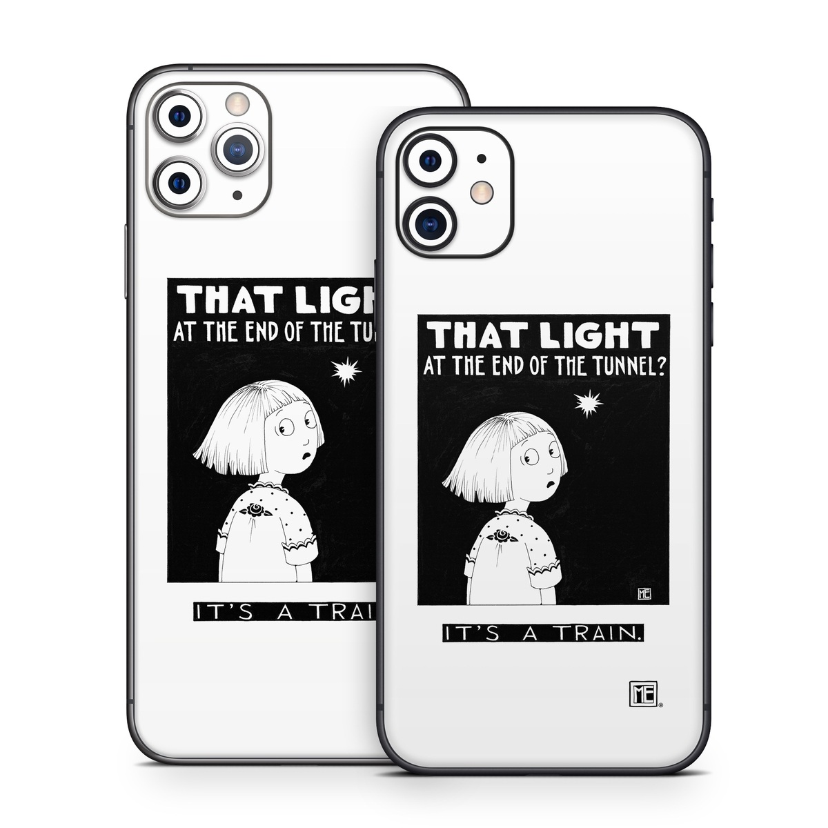 iPhone 11 Series Skin design of Cartoon, Poster, Font, Black-and-white, Fictional character, Illustration, Coloring book, with black, white colors