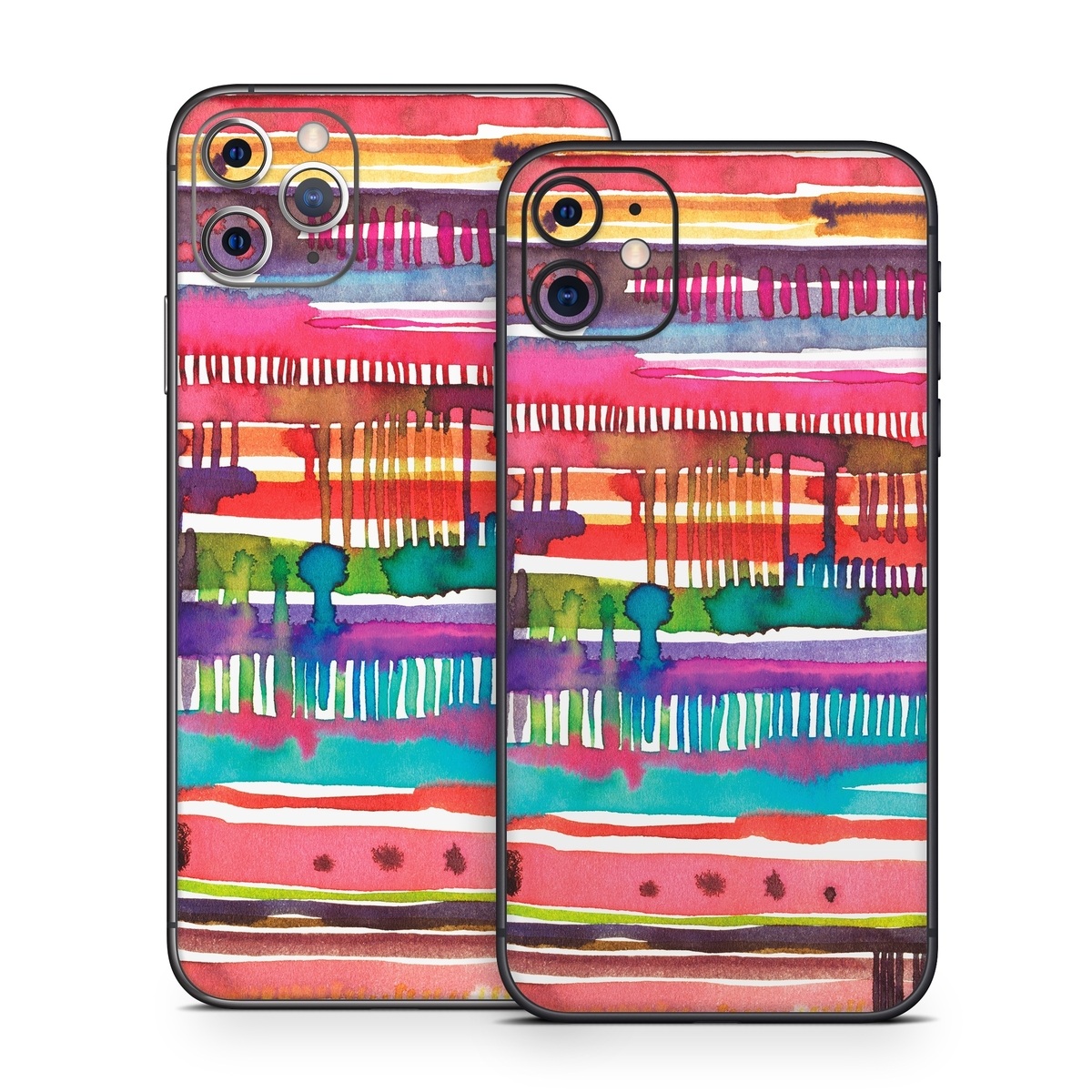 iPhone 11 Series Skin design of Textile, Art, Magenta, Hair accessory, with white, red, orange, yellow, green, blue, purple, brown, pink colors