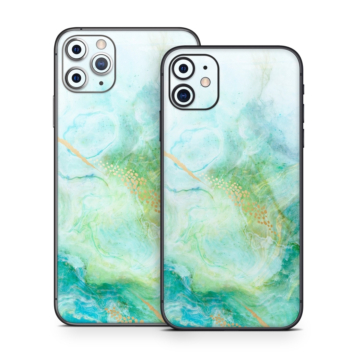 iPhone 11 Series Skin design of Blue, Watercolor paint, Aqua, Line, Sky, Design, Pattern, Art, Illustration, with blue, yellow, orange colors