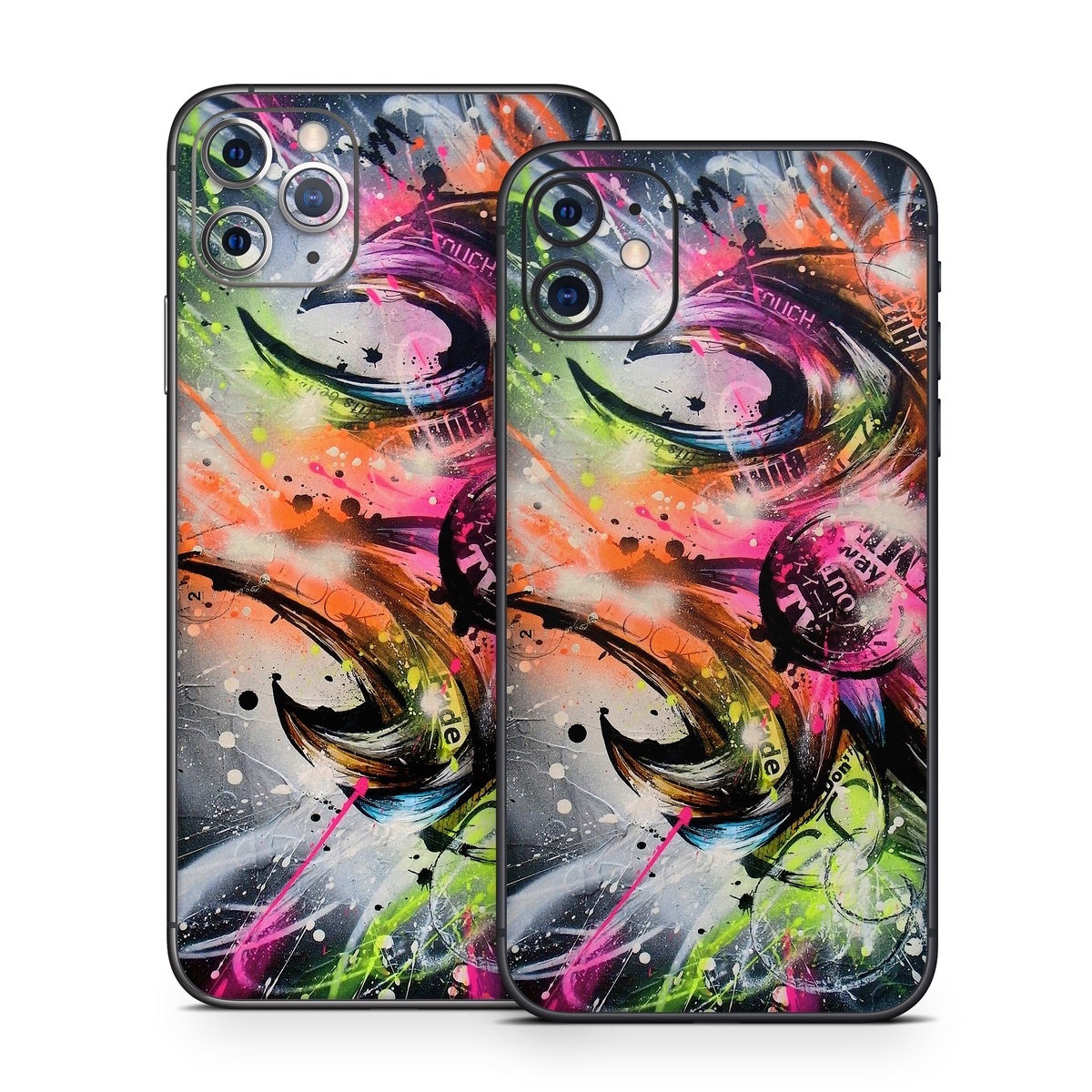 iPhone 11 Series Skin design of Graphic design, Fractal art, Art, Illustration, Design, Graphics, Cg artwork, Font, Visual arts, Pattern, with black, gray, red, green, purple, blue colors