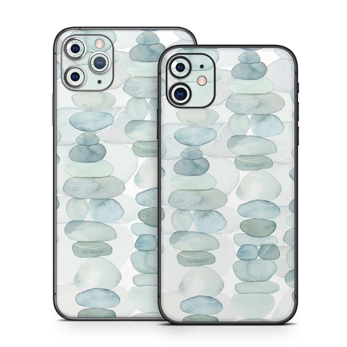 iPhone 11 Series Skin design of Aqua, Turquoise, Circle, Pattern, Transparent material, Glass, with white, blue colors