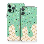 Mint Chocolate Chip Ice Cream Drip iPhone 12 Series Skin