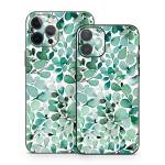Watercolor Eucalyptus Leaves iPhone 12 Series Skin