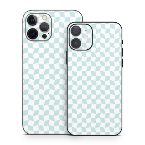 Checker Light Blue iPhone 12 Series Skin