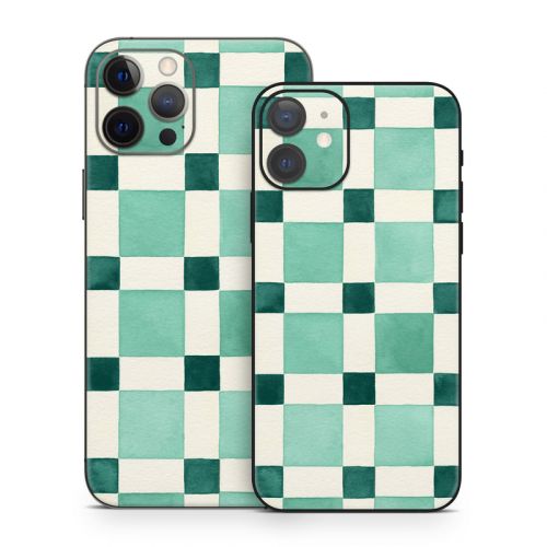 Checker Mosaic Green iPhone 12 Series Skin