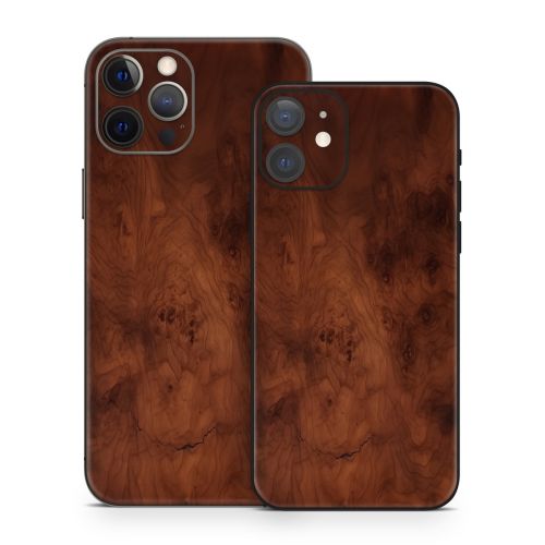 Dark Burlwood iPhone 12 Series Skin