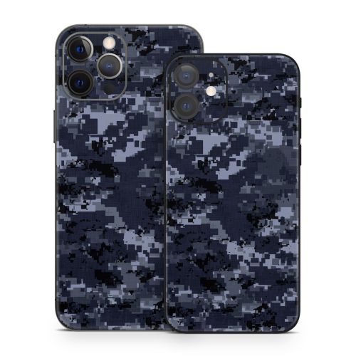 Digital Navy Camo iPhone 12 Skin