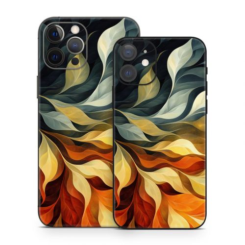 Orange and Charcoal iPhone 12 Series Skin
