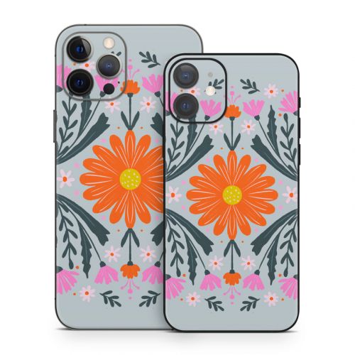 Pink and Orange Flowers iPhone 12 Series Skin