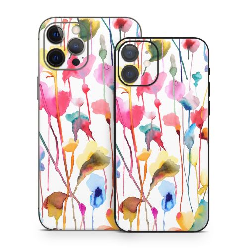 Watercolor Wild Flowers iPhone 12 Series Skin