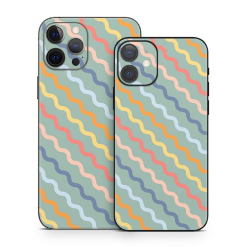 Wavy Diagonal Lines iPhone 12 Series Skin