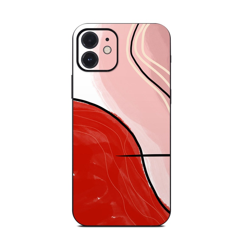 iPhone 12 Series Skin design of Red, Line, Lip, Material Property, Mouth, Illustration, Graphics, Liquid, Modern Art, Graphic Design, Art, with white, black, brown, red colors