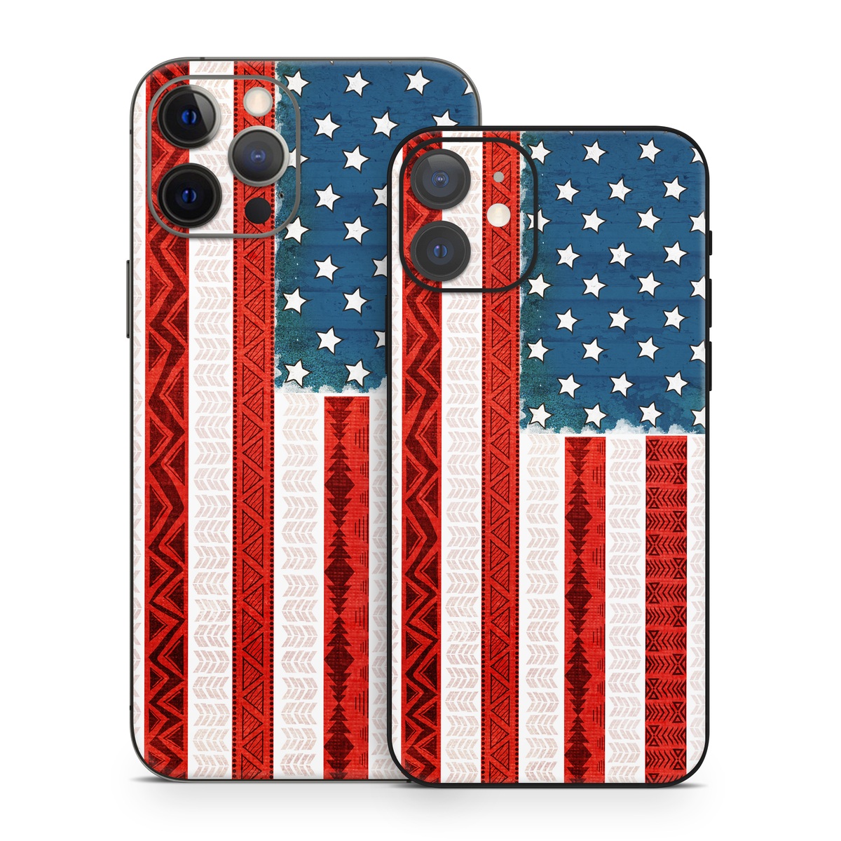 iPhone 12 Series Skin design of Flag, Flag of the united states, Red, Flag Day (USA), Line, Pattern, Textile, Independence day, Veterans day, Tablecloth, with red, blue, white colors