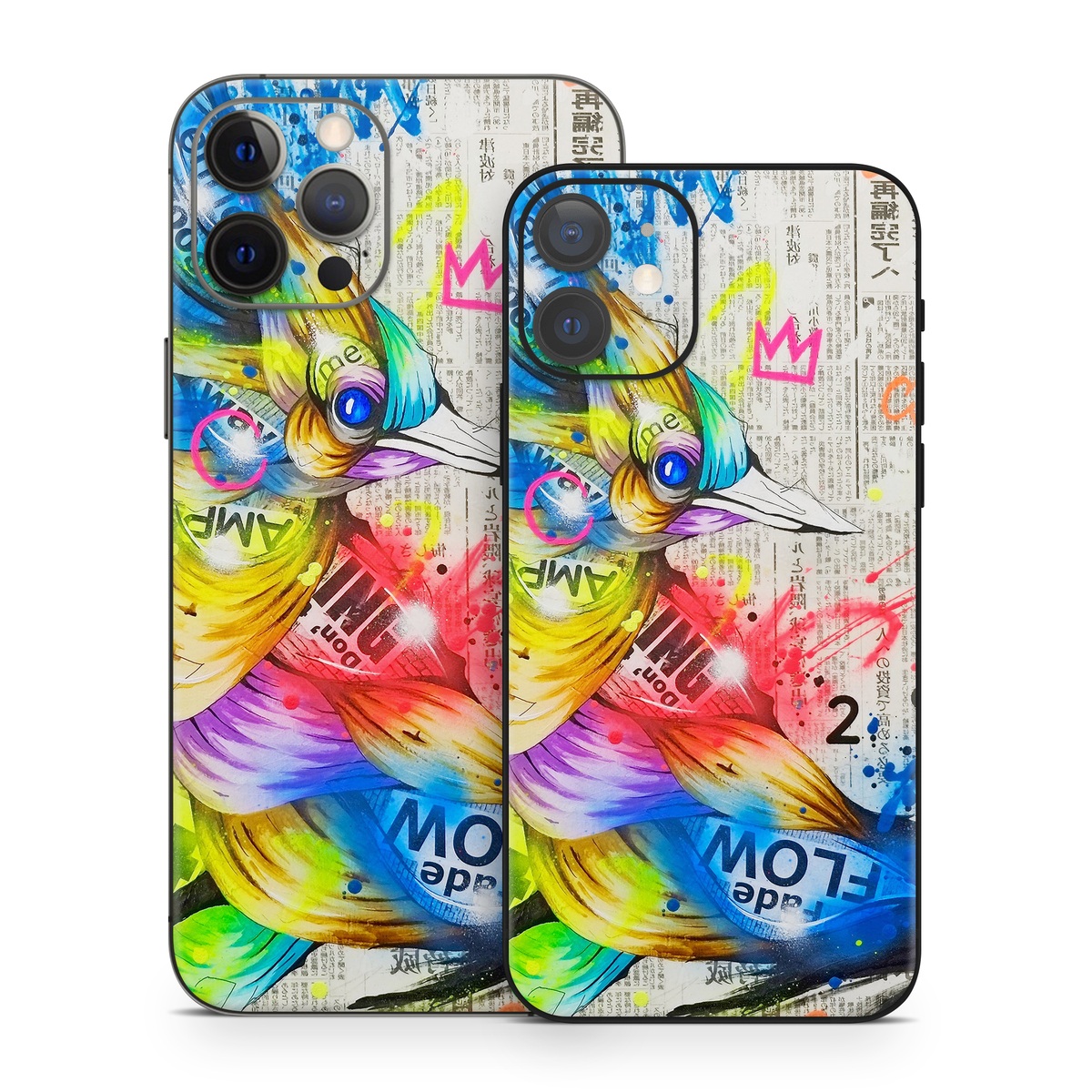 iPhone 12 Series Skin design of Graphic design, Font, Art, Graphics, Illustration, with blue, red, orange, pink, white, black, yellow, green colors