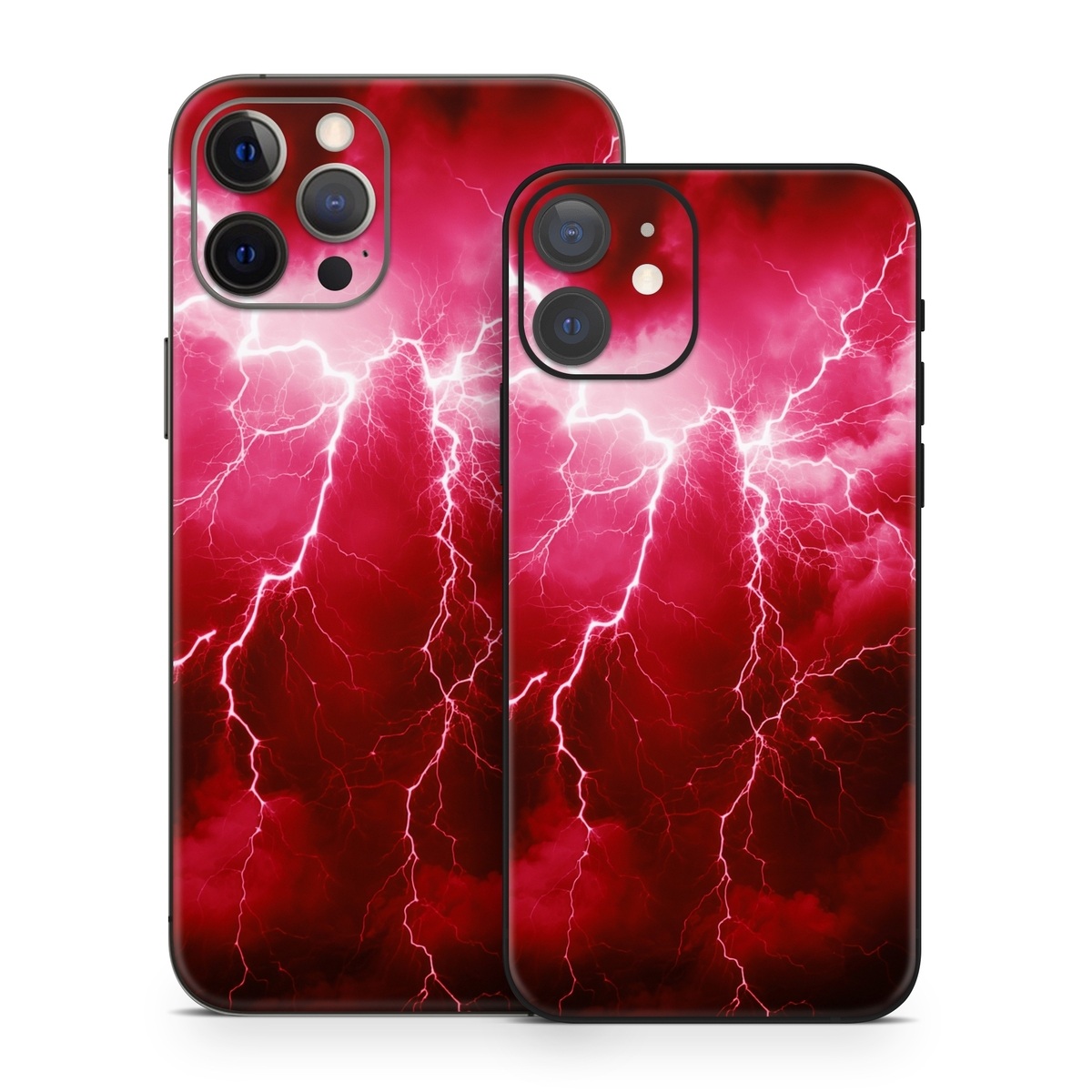 iPhone 12 Series Skin design of Thunder, Atmosphere, Sky, Light, Purple, Lighting, Water, Thunderstorm, Electricity, Pink, with black, red colors