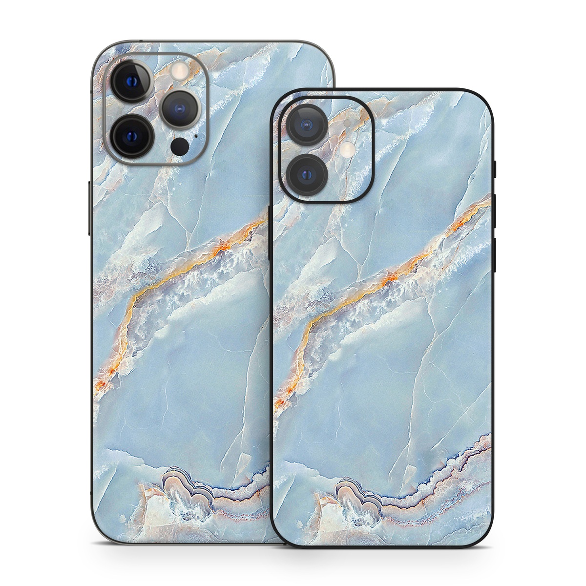 iPhone 12 Series Skin design of Blue, Azure, Aqua, Onyx, with blue, red, orange, white colors