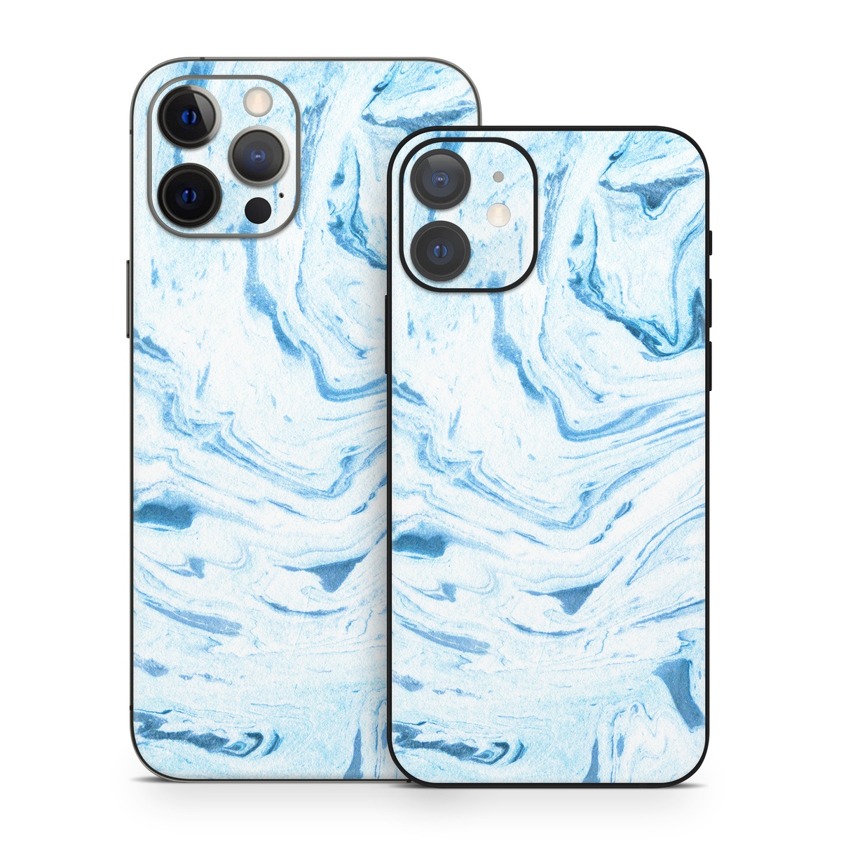 iPhone 12 Series Skin design of Water, Aqua, Wind wave, Drawing, Painting, Wave, Pattern, Art, with blue colors